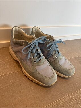 Hogan Light Blue Suede & Mesh Women's Sneakers